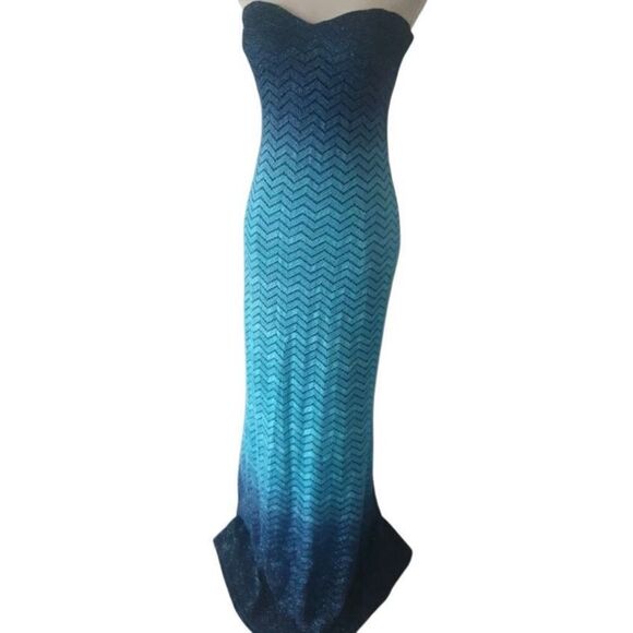 Beautiful Ombre Print Formal Prom Evening Gown  Mermaid Style Maxi Dress New - Picture 2 of 15